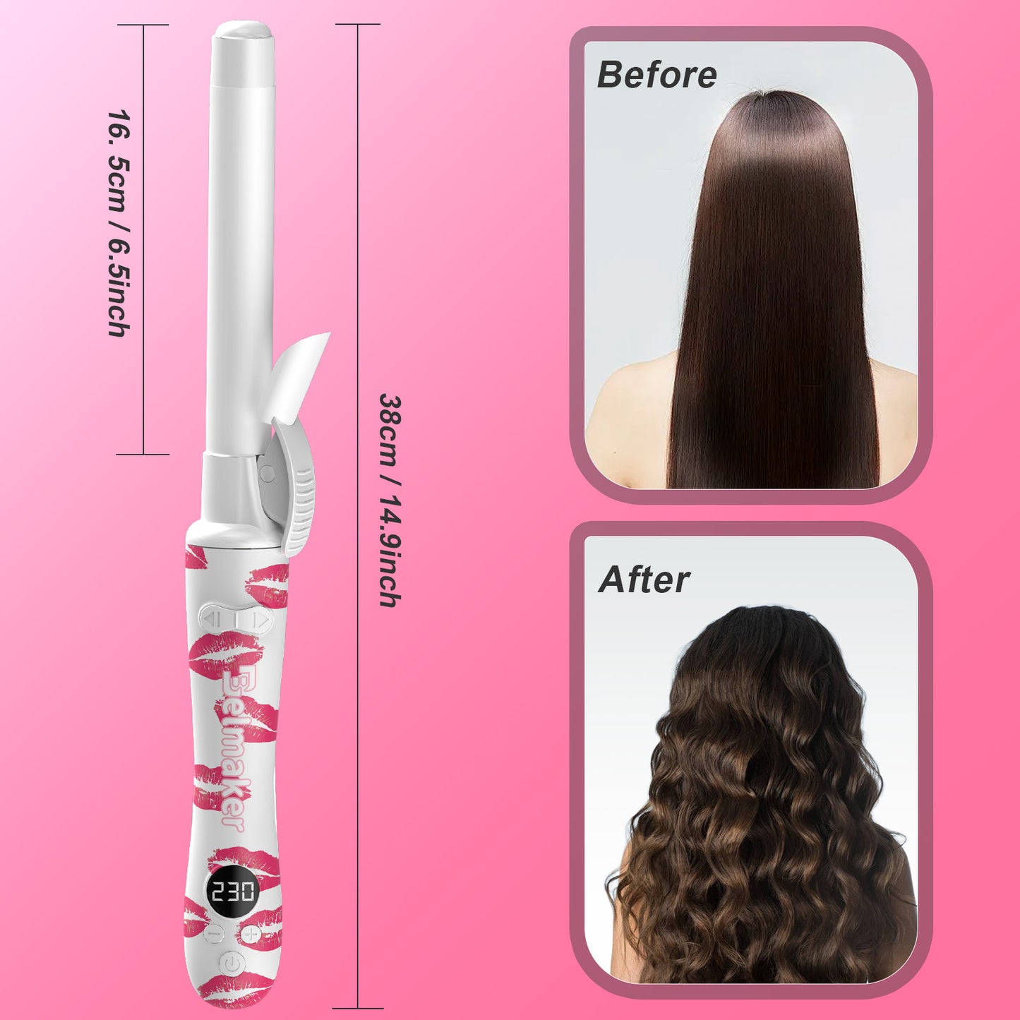 Hair curler Auto Roating Curling Iron Pink