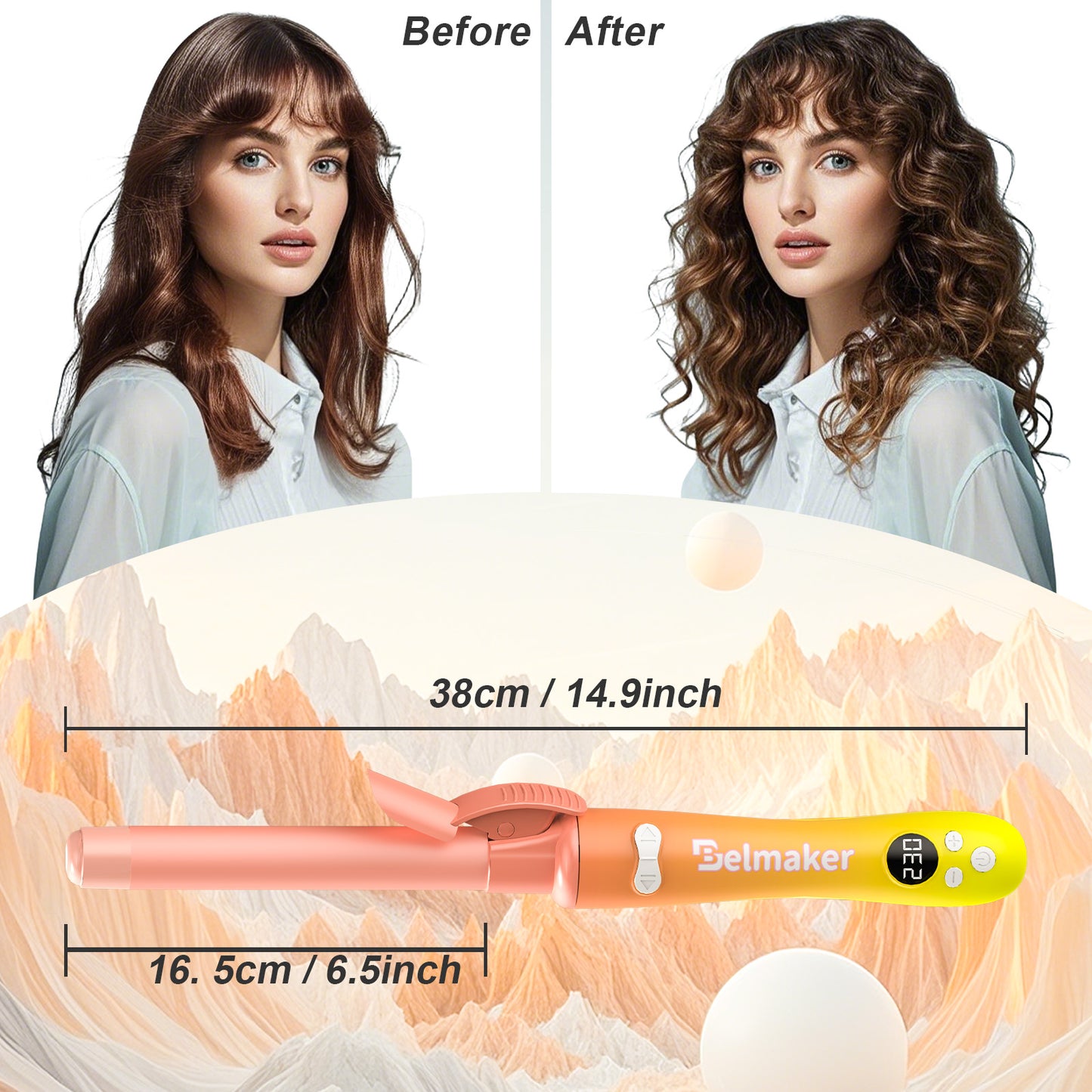 Hair curler Auto Roating Curling Iron Yellow