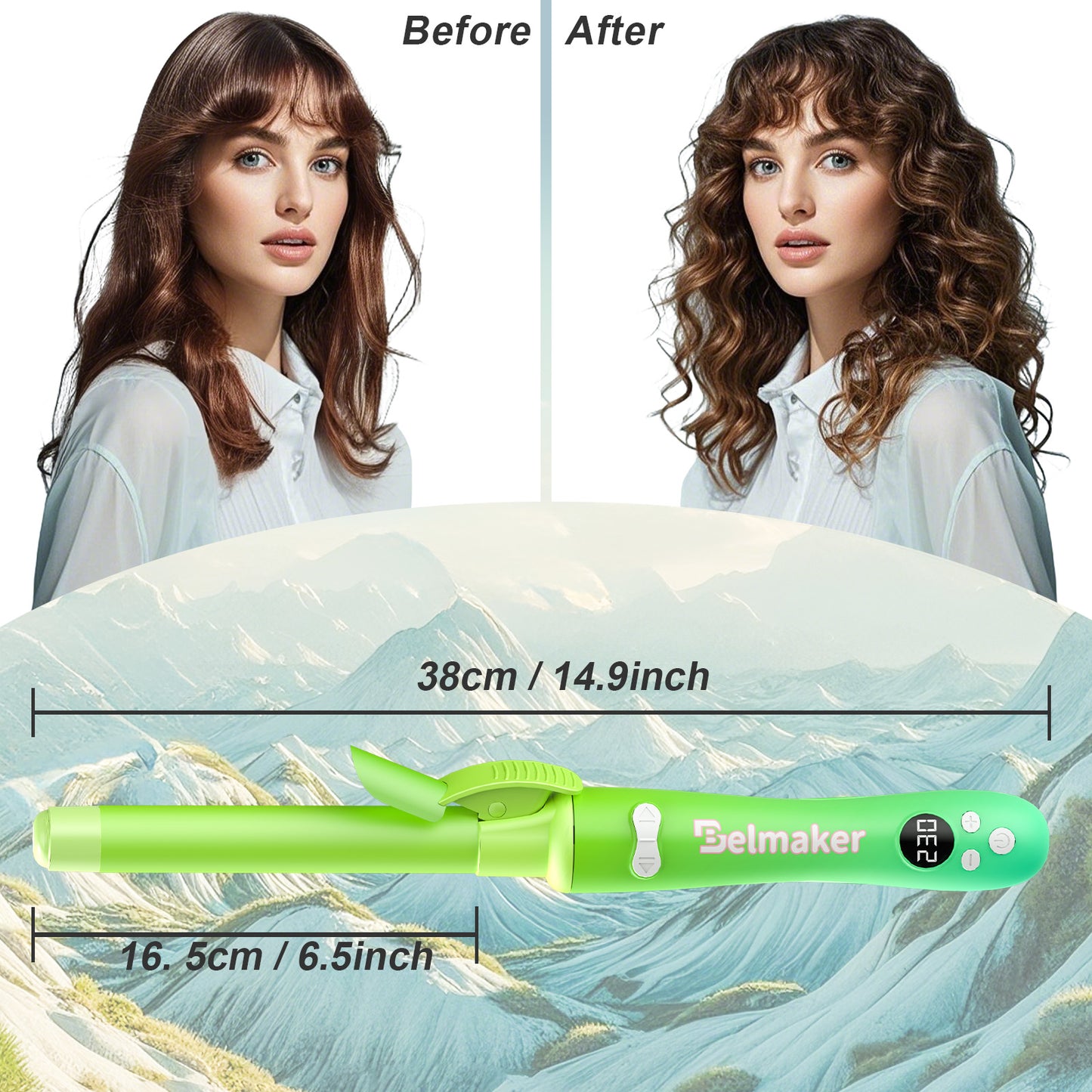 Hair curler Auto Roating Curling Iron Green