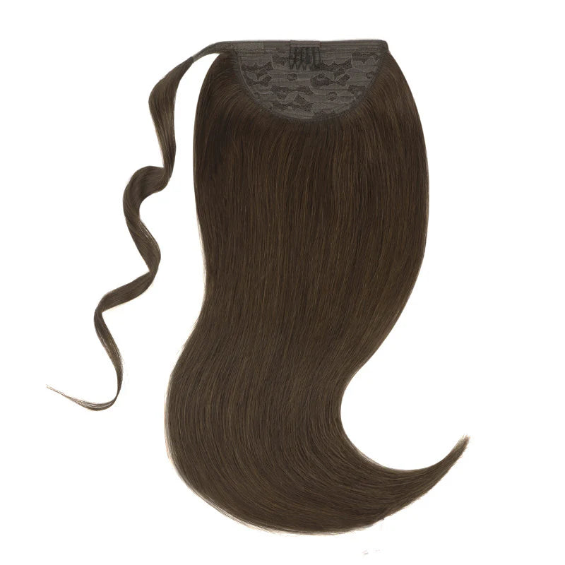 Chocolate Brown (4) - Human Hair Ponytail Extensions