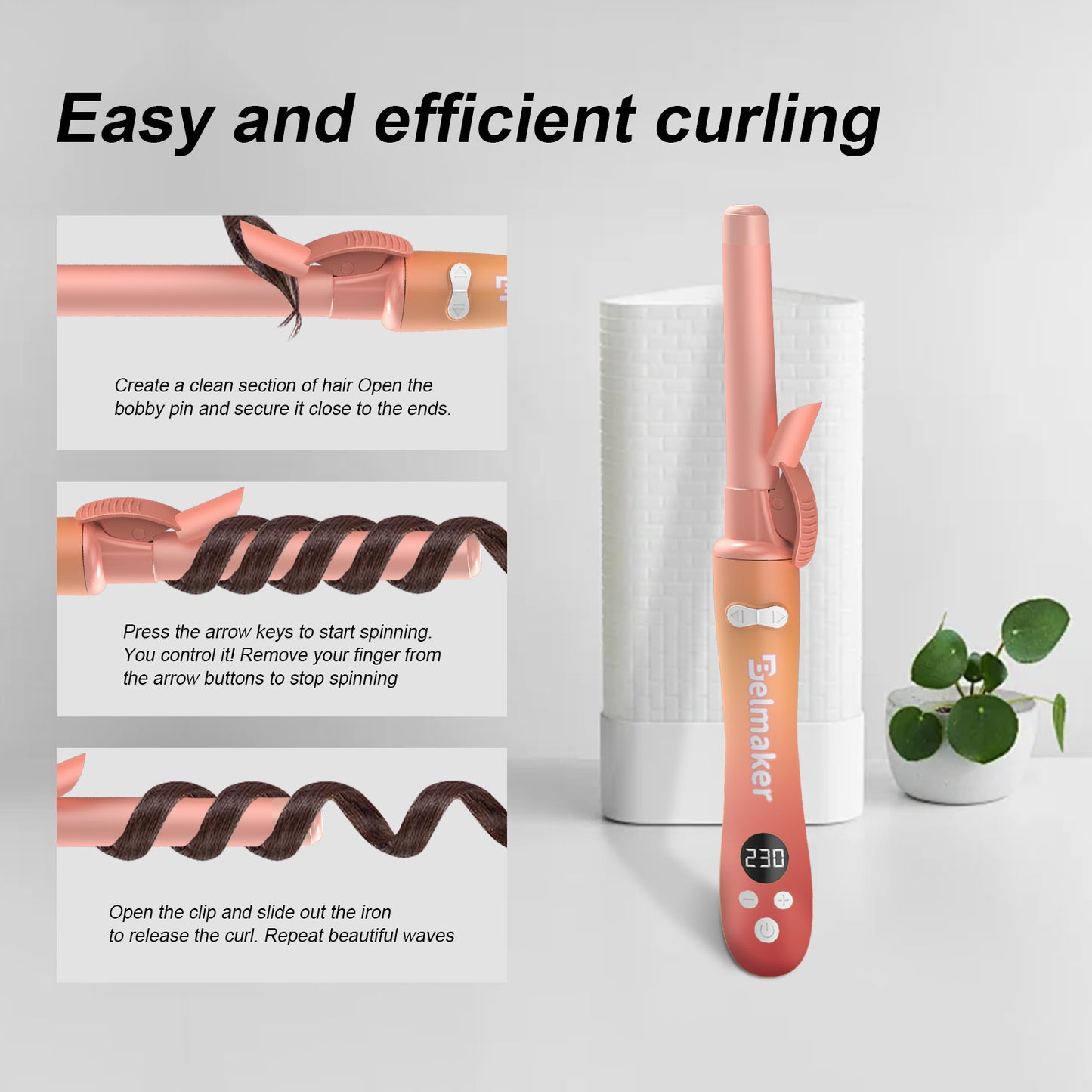 Hair curler Auto Roating Curling Iron Orange