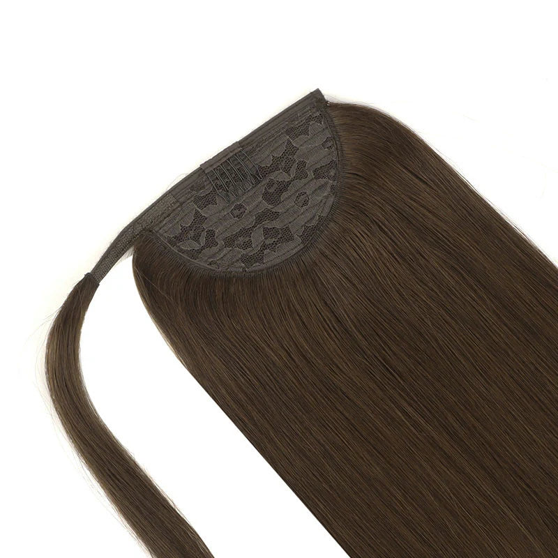 Chocolate Brown (4) - Human Hair Ponytail Extensions