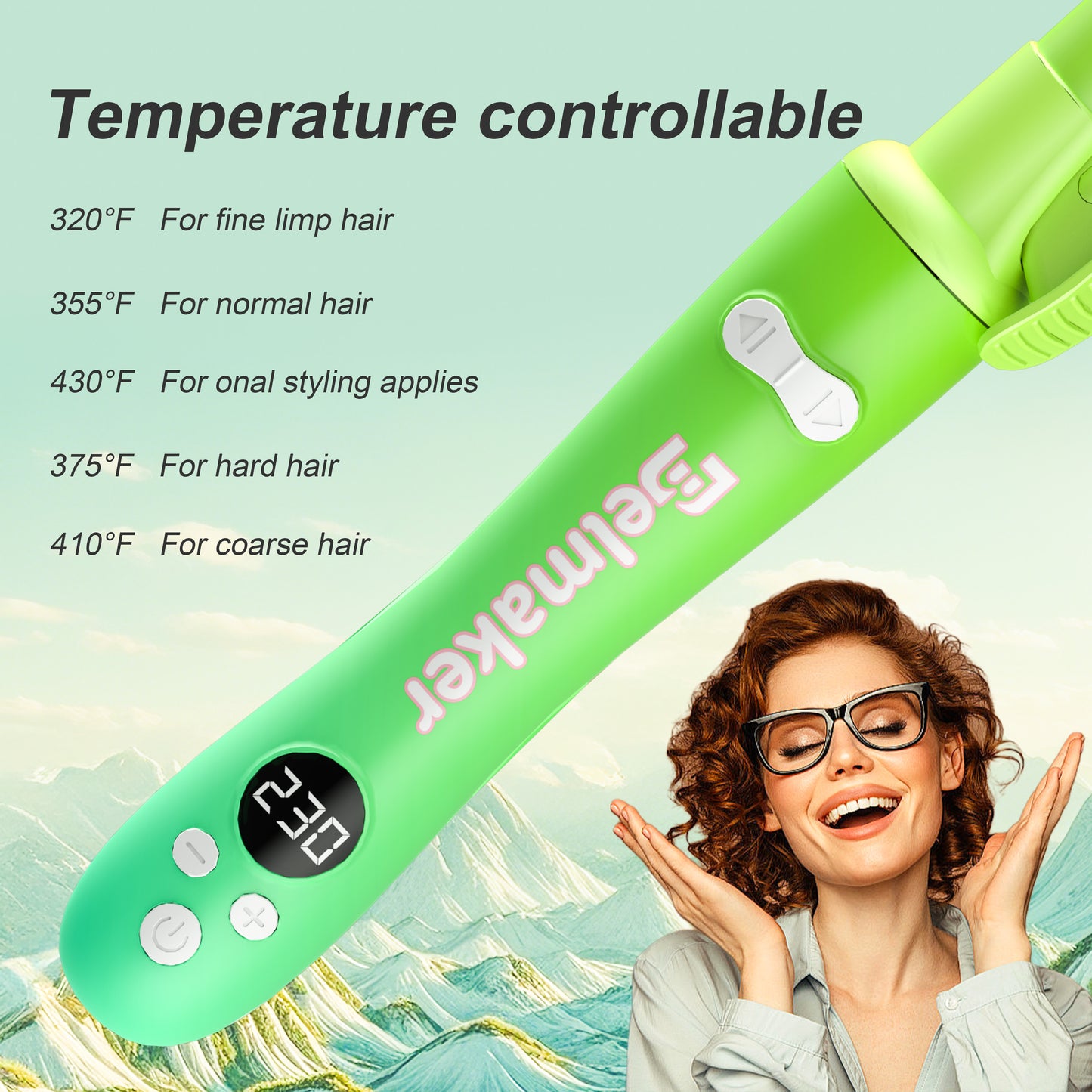 Hair curler Auto Roating Curling Iron Green