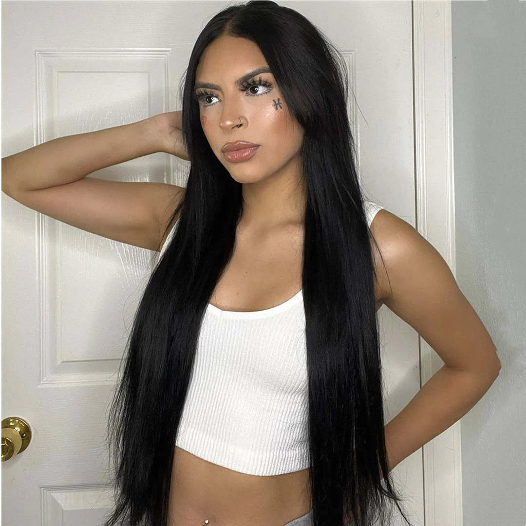 Jet Black (1) - Seamless Clip in Hair Extensions