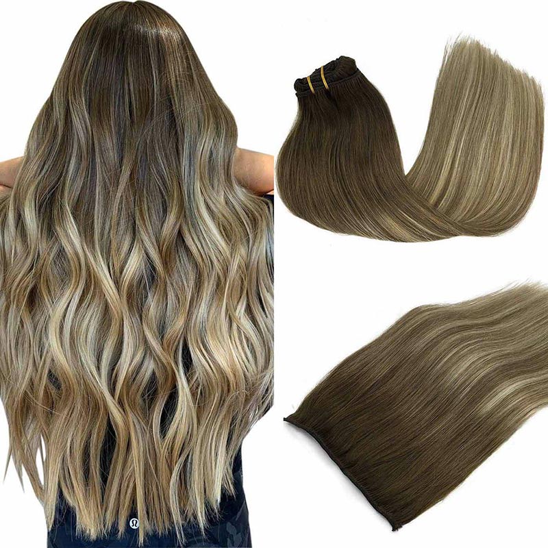 Bleach Blonde Balayage (3/8/613) - Classic Clip in Hair Extensions