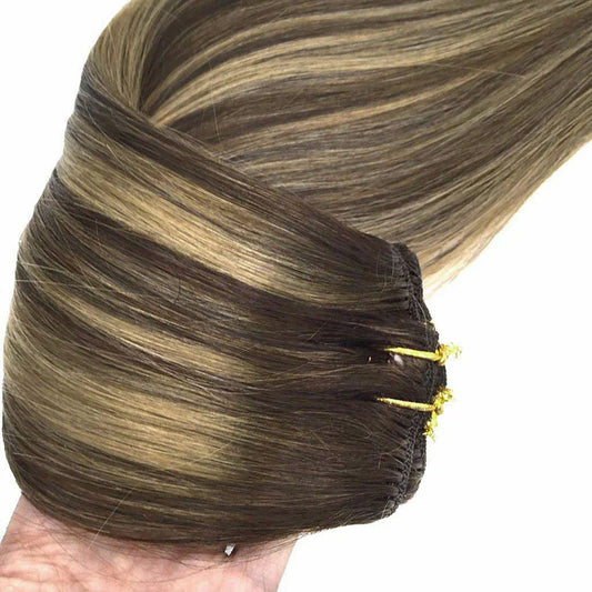 Caramel Blonde Balayage (4/27/4) - Classic Clip in Hair Extensions