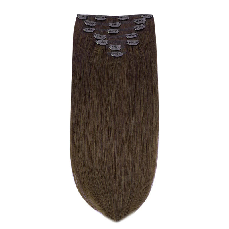 Chocolate Brown (4) - Classic Clip in Hair Extensions