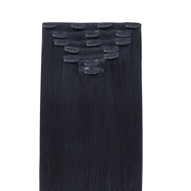 Jet Black (1) - Classic Clip in Hair Extensions