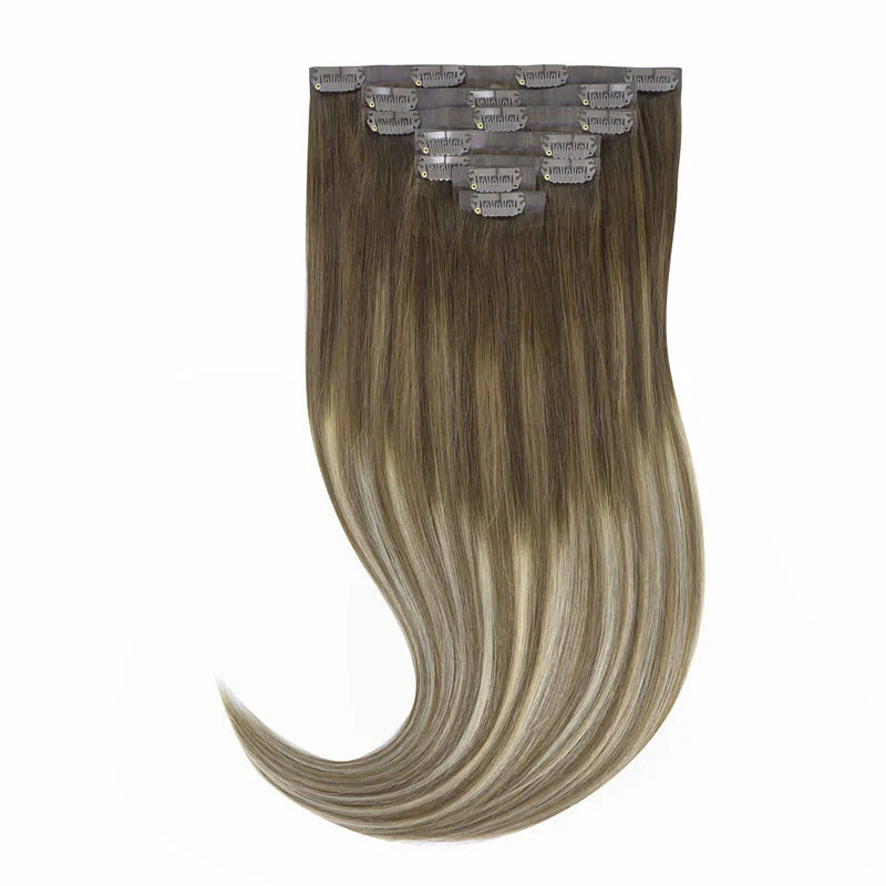 Bleach Blonde Balayage (3/8/613) - Seamless Clip in Hair Extensions