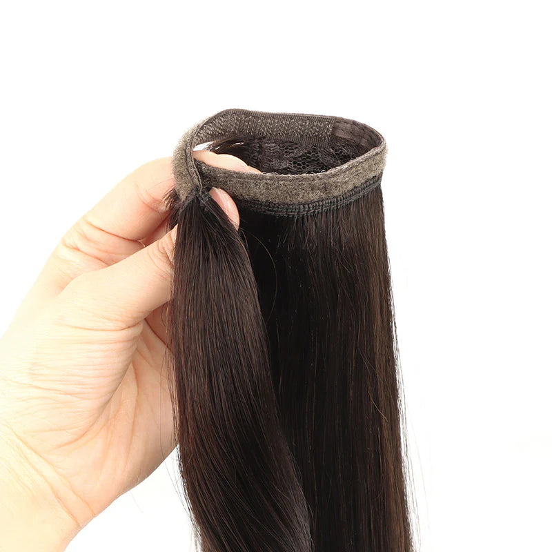 Dark Brown (2) - Human Hair Ponytail Extensions