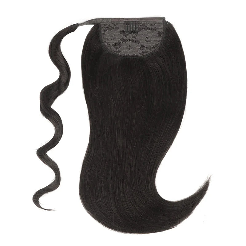 Jet Black (1) - Human Hair Ponytail Extensions