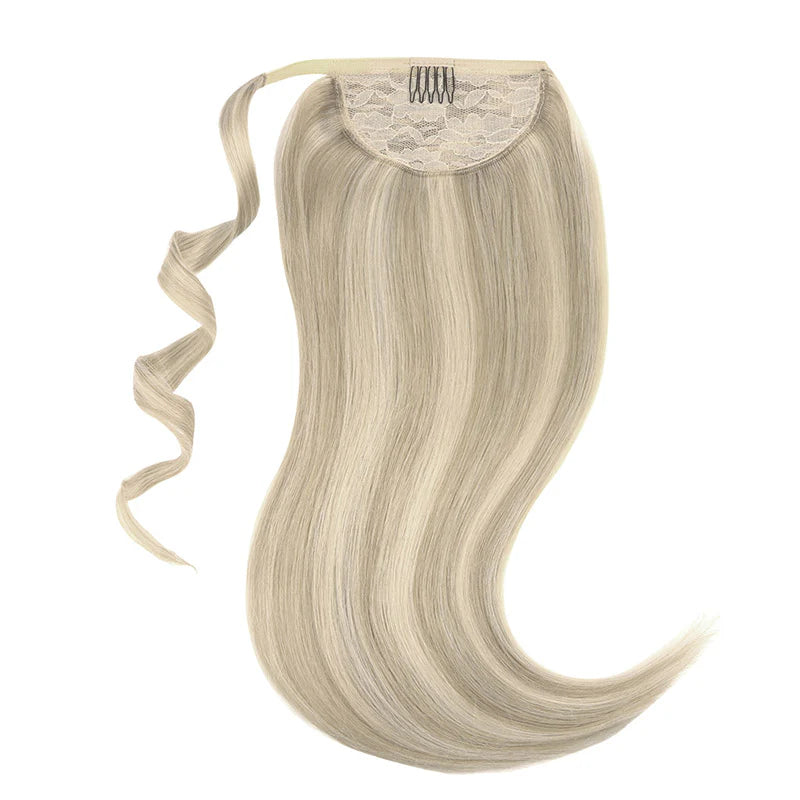 Ash Blonde Highlights (17A/60) - Human Hair Ponytail Extensions