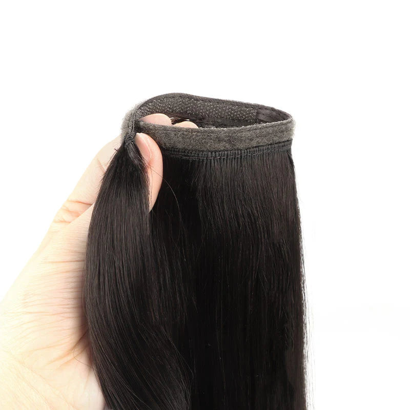 Jet Black (1) - Human Hair Ponytail Extensions