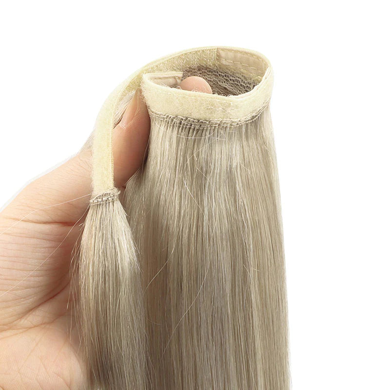 Ash Blonde Highlights (17A/60) - Human Hair Ponytail Extensions