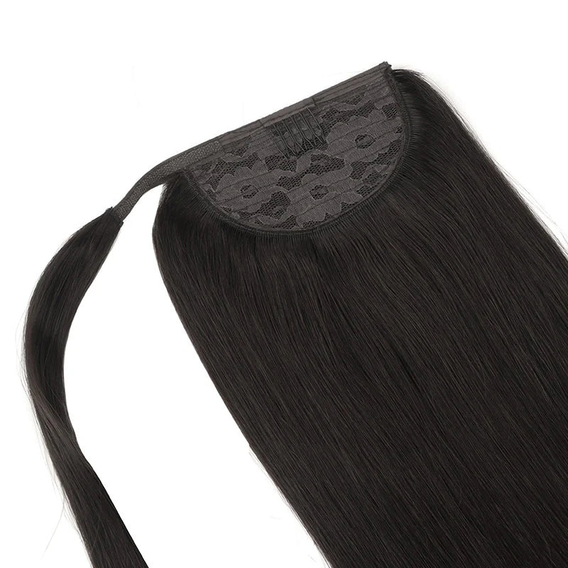 Jet Black (1) - Human Hair Ponytail Extensions