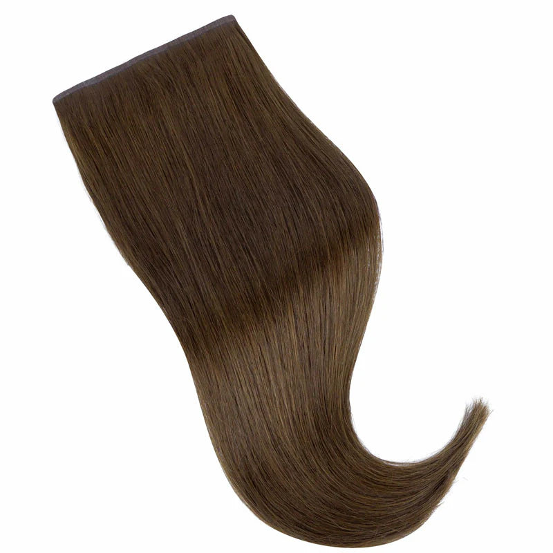 Chocolate Brown (4) - Seamless Clip in Hair Extensions