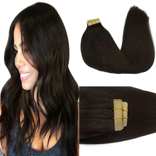 Dark Brown (2) - Tape in Hair Extensions