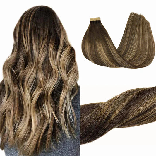 Honey Blonde Balayage (4/26/4) - Tape in Hair Extensions